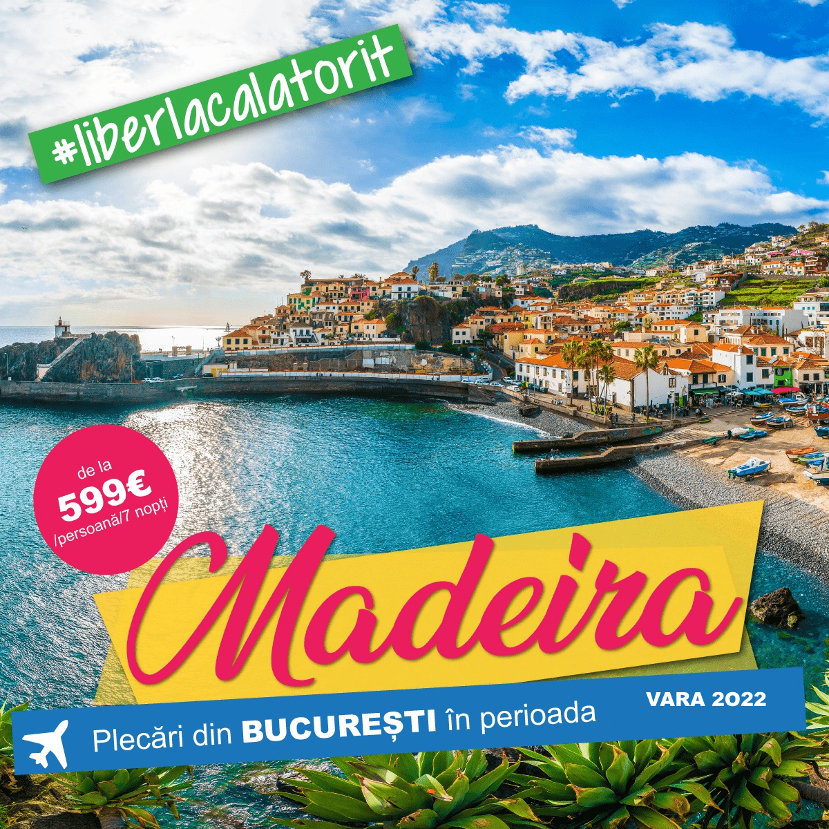 Charter avion last minute Madeira - Portugalia - vacante 2022 - rezervari online - tarife - promotii