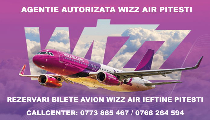 Bilete avion ieftine agentii Pitesti - de linie - Wizz Air - Blue Air - Tarom